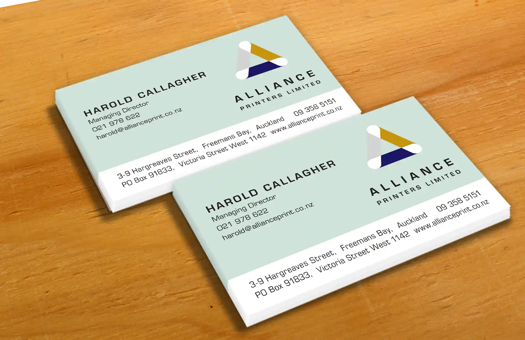 Business Cards Generic business cards on a table